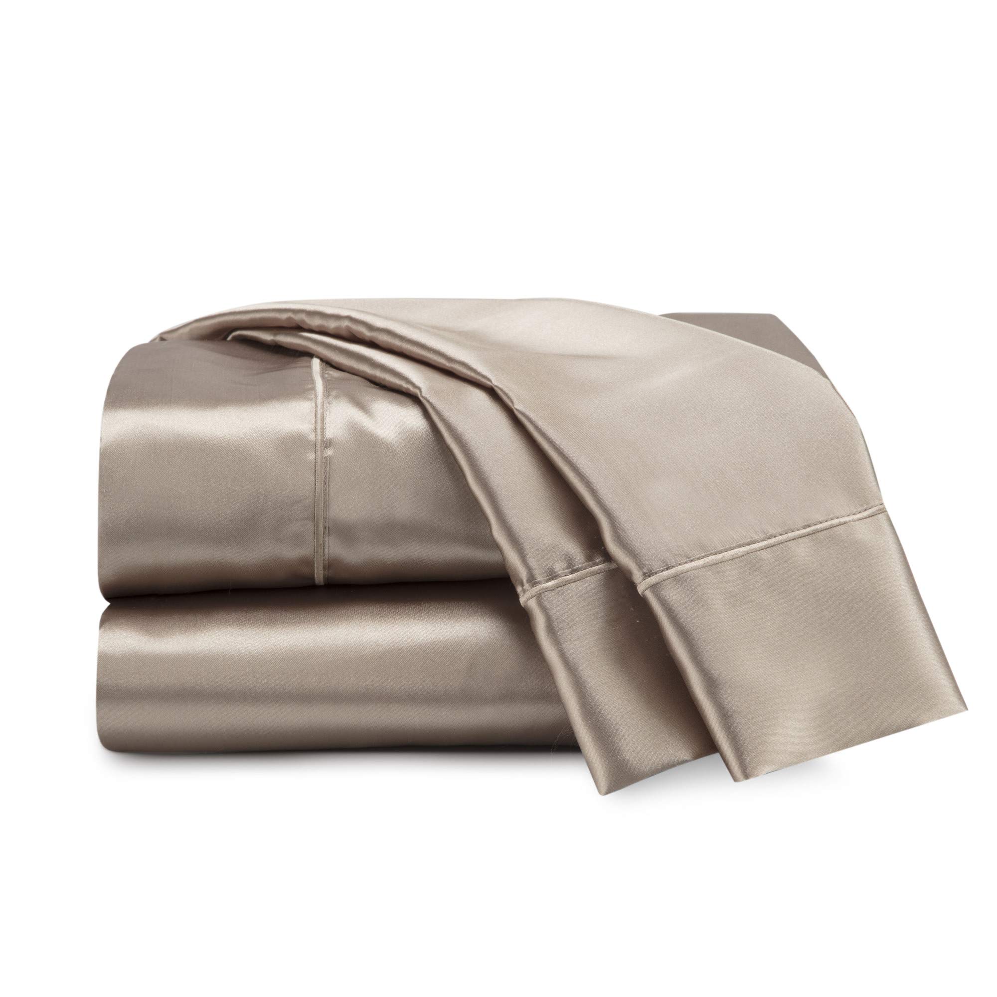 Photo 1 of 4-Piece Martex Elegance Satin Sheets | King Size Bed Sheets | Luxury Hotel Quality Bed Sheets Set | Satin Sheets | Silky Soft & Smooth | Great for Hair & Skin | Champagne Satin Sheets | Champagne