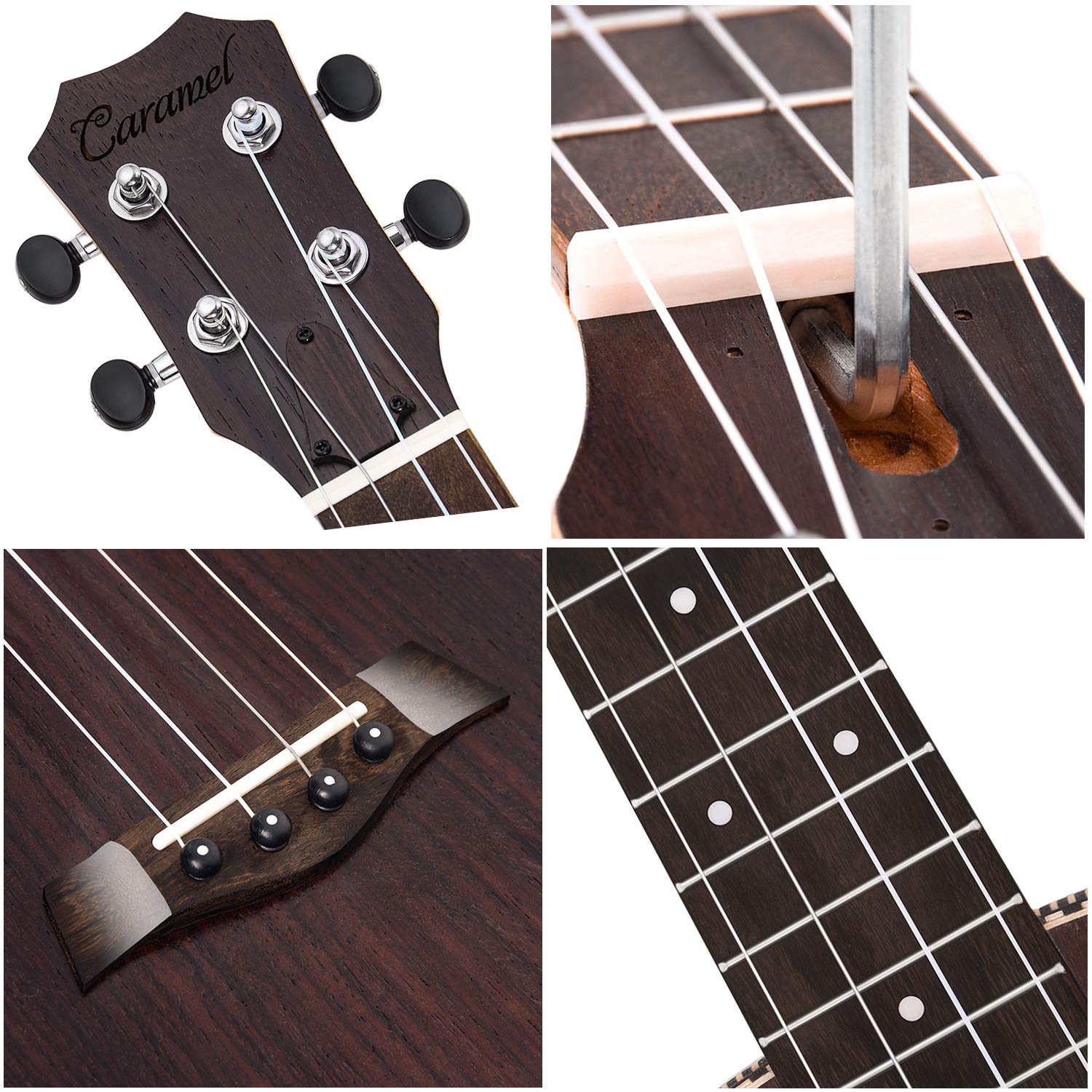 Caramel CB500 30 Inch All Rosewood Baritone Acoustic Electric Ukulele