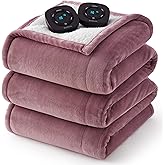 Bedsure Electric Blanket Queen Size - Dual Control Heated Blanket Queen, Fast Heating with 10 Time Settings & 10 Heat Settings, Warm Gifts for Women Grandma (84x90 inches, Pink)