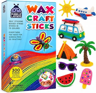 Purple Ladybug 300 Pcs Bendable Wax Craft Sticks 6 and 12 Inches