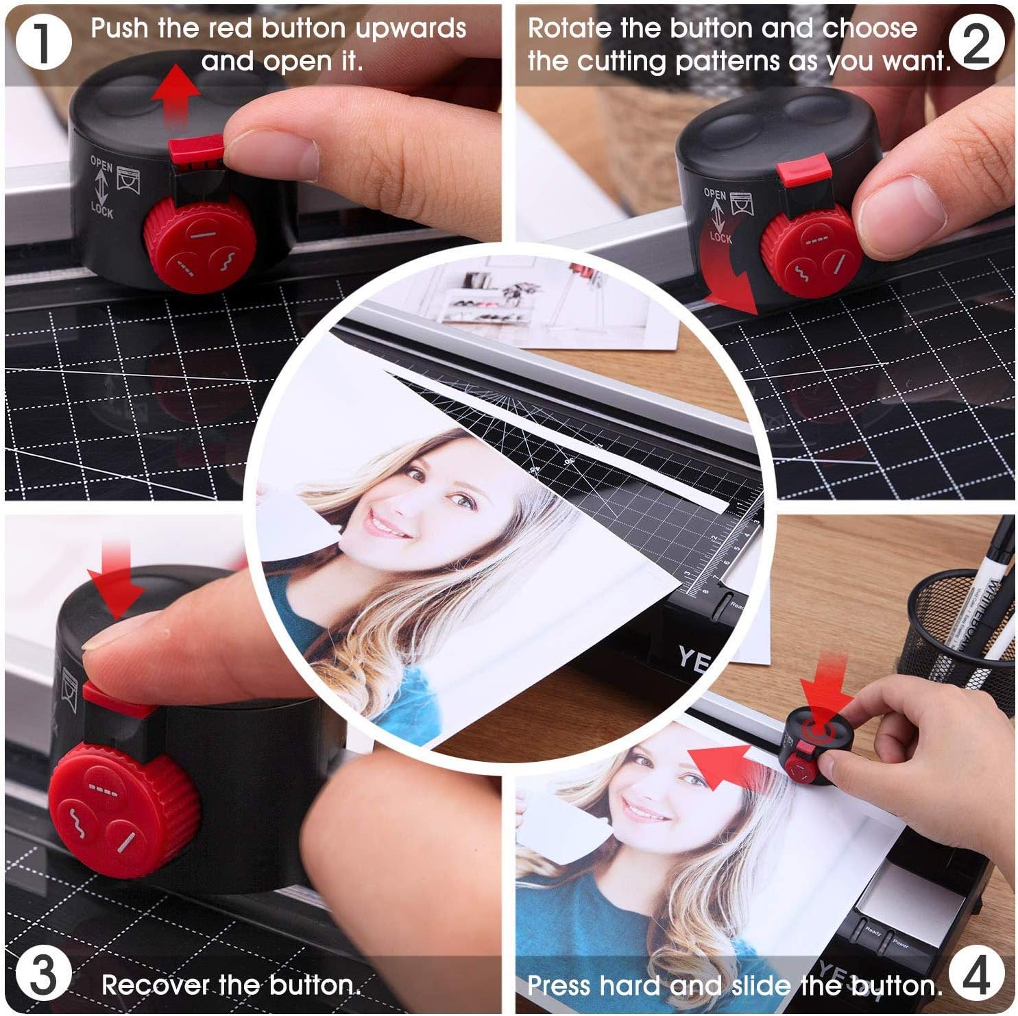Laminator for A3/A4/A6, 13 inch Thermal Laminator Laminating Machine with 50 Pouches for Office Home Use, Paper Trimmer and Corner Rounder : Office Products