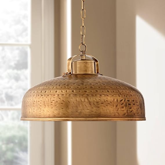 Essex Dyed Brass Pendant Light 18" Wide Modern Farmhouse Industrial