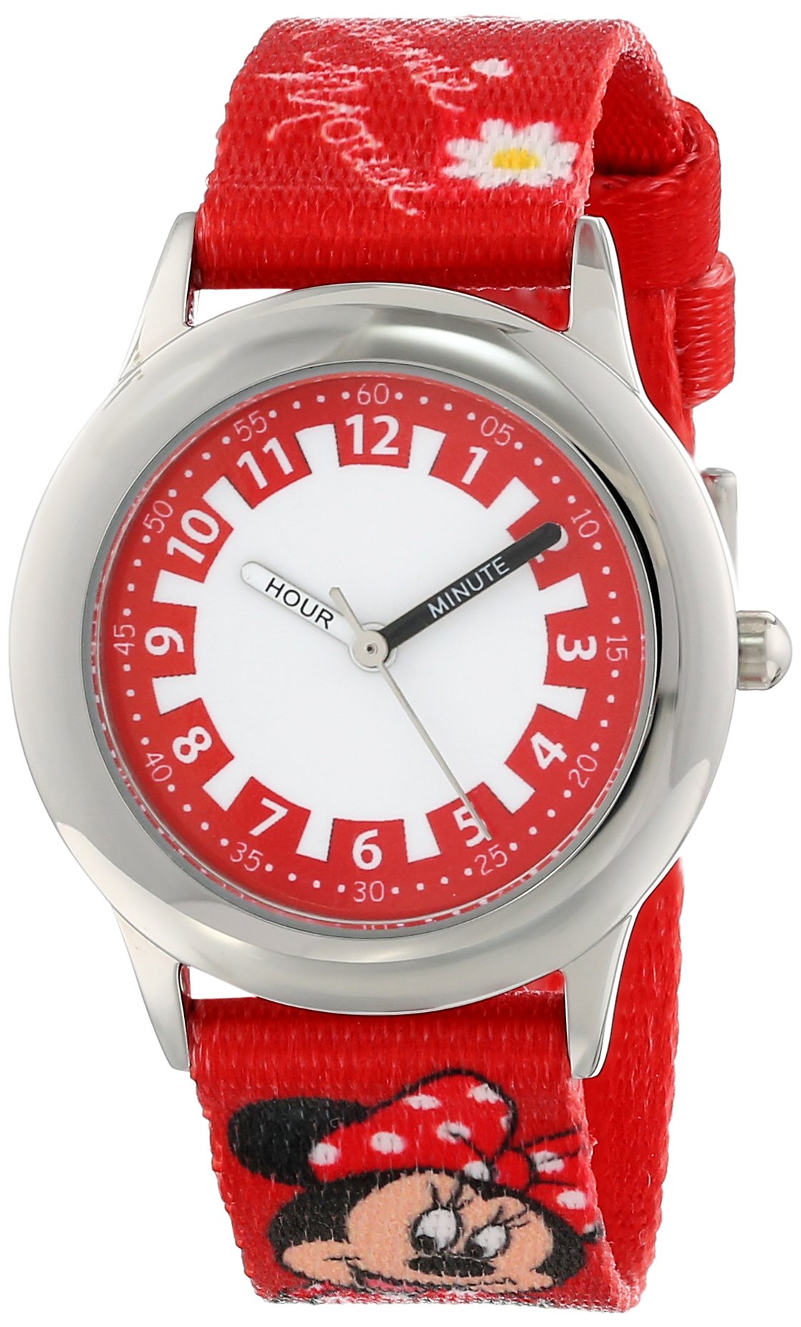 Disney Kids W000292 Minnie Mouse Stainless Steel Time Teacher