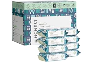 The Honest Company Clean Conscious Unscented Wipes | Over 99% Water, Compostable, Plant-Based, Baby Wipes | Hypoallergenic for Sensitive Skin, EWG Verified | Balance Blues, 576 Count