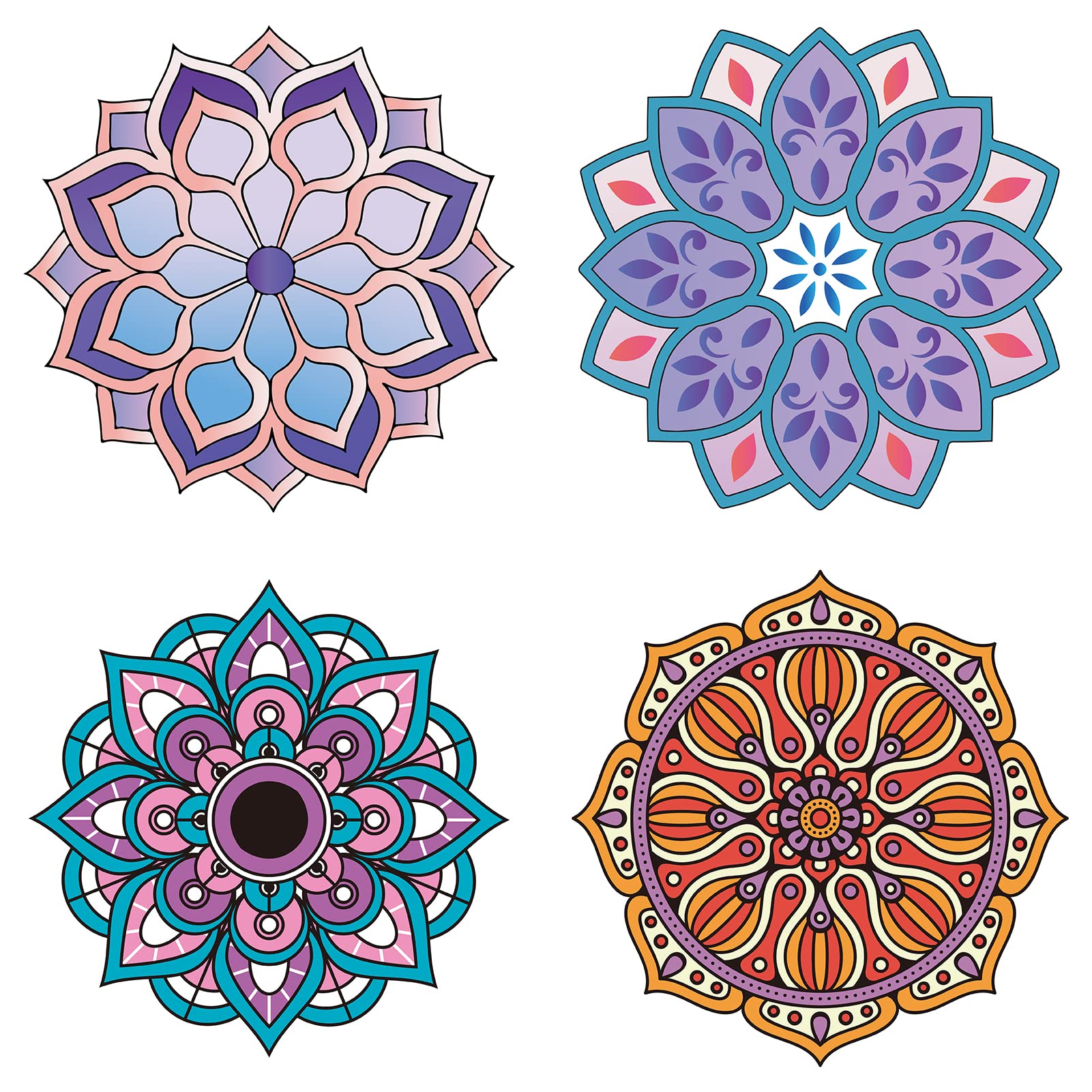 GORGECRAFT 8PCS 6.3 Inch Mandala Window Decals Static Flower of Life Glass Sliding Door Sticker Clings Waterproof Vinyl Film Spring Bedroom Bathroom Decals for Prevent Birds Dogs Pets Strikes — image 1
