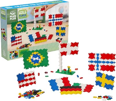 PLUS PLUS Ingenious Construction Toy Flags of All World 700 Pieces