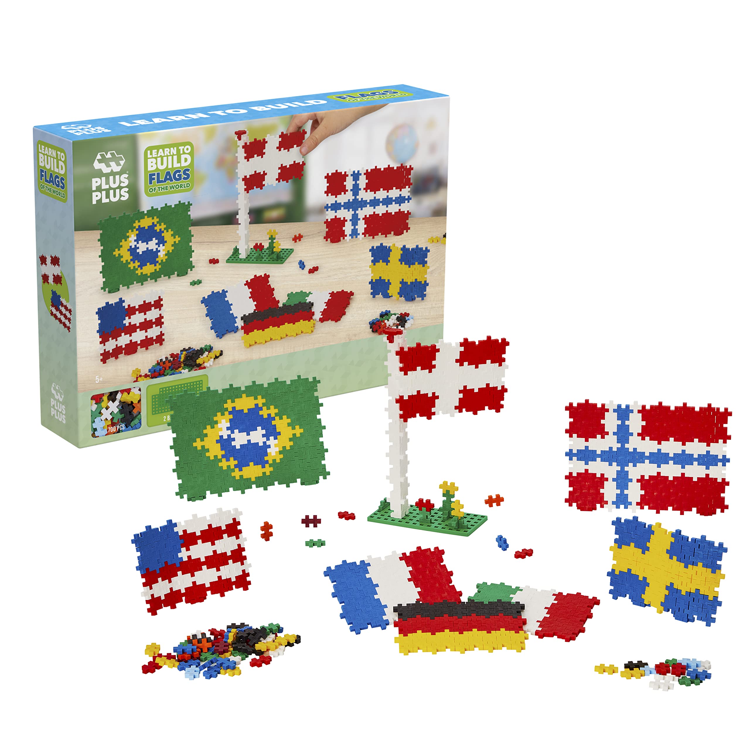 Plus-Plus 3932 Ingenious Construction Toy, Flags of All World, Creative Building Blocks, 700 Pieces — image 1