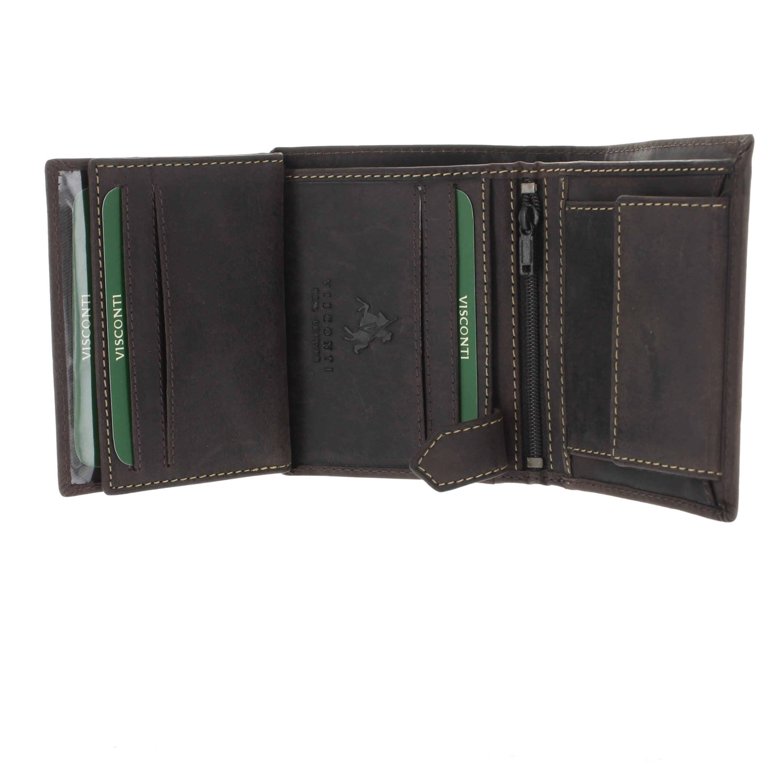 VISCONTI Hunter Oiled Leather Spear Wallet 708 Oil Brown