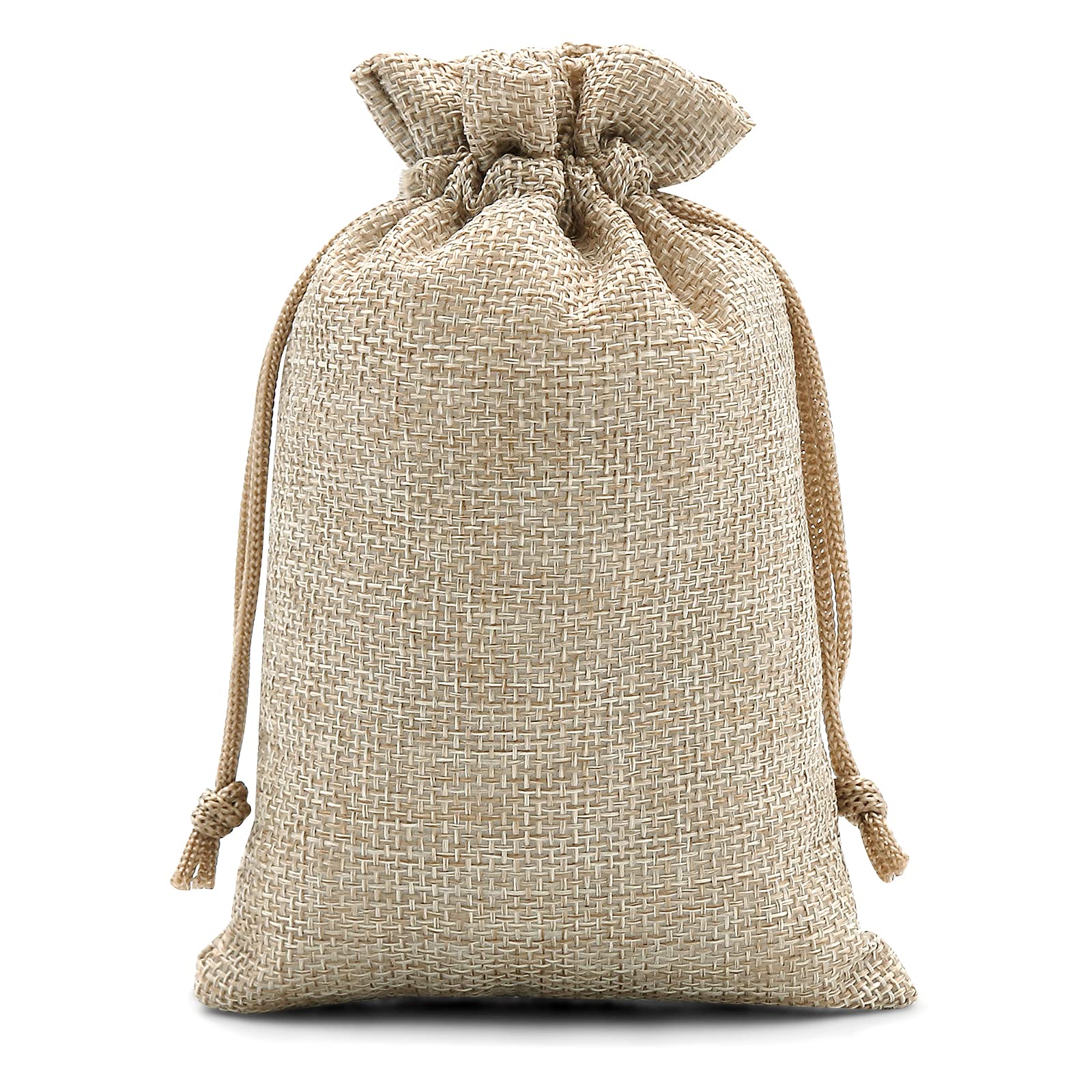 SumDirect 20Pcs 10x15cm Brown Linen Burlap Bag, Mini lightweight Gift Bags Breathable Pouches with Drawstring Packing Storage Jute Sacks for Wedding, Party, Birthday, DIY Craft