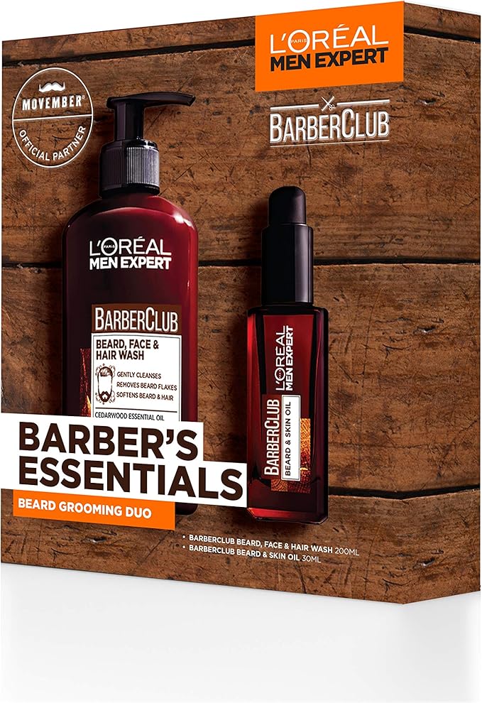 L'Oreal Men Expert Gift Set for Men, Barber's Essentials Beard Grooming