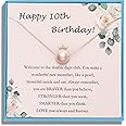 Sereney 10th Birthday Gifts for Girl Sterling Silver Pink Pearl Necklace as Gifts for 10 Year Old, Adjustable Length 10 Birthday Ideas for Teens Trendy 2025