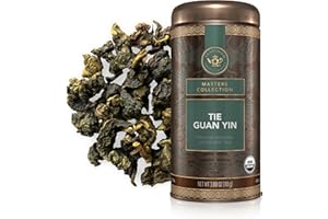 Teabloom Organic Tie Guan Yin Oolong Loose Leaf Tea, Rolled Leaves From High-Elevation Mountains, USDA Organic, Toasted Walnut and Sweet Orchid Notes, 3.88 oz/110 g Canister Makes 35-50 Cups