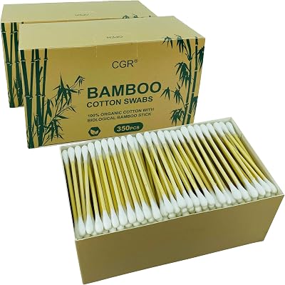 CGR Bamboo Cotton Swabs 1050pcs Double-Tipped 3 Pack Travel Eco