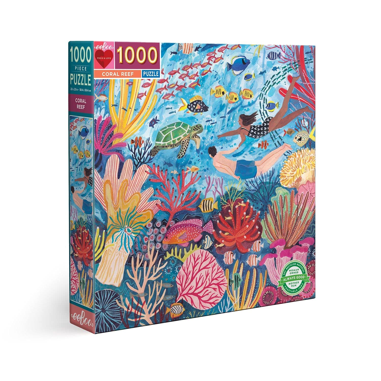 eeBoo Piece and Love Coral Reef 1000 piece square adult Jigsaw Puzzle