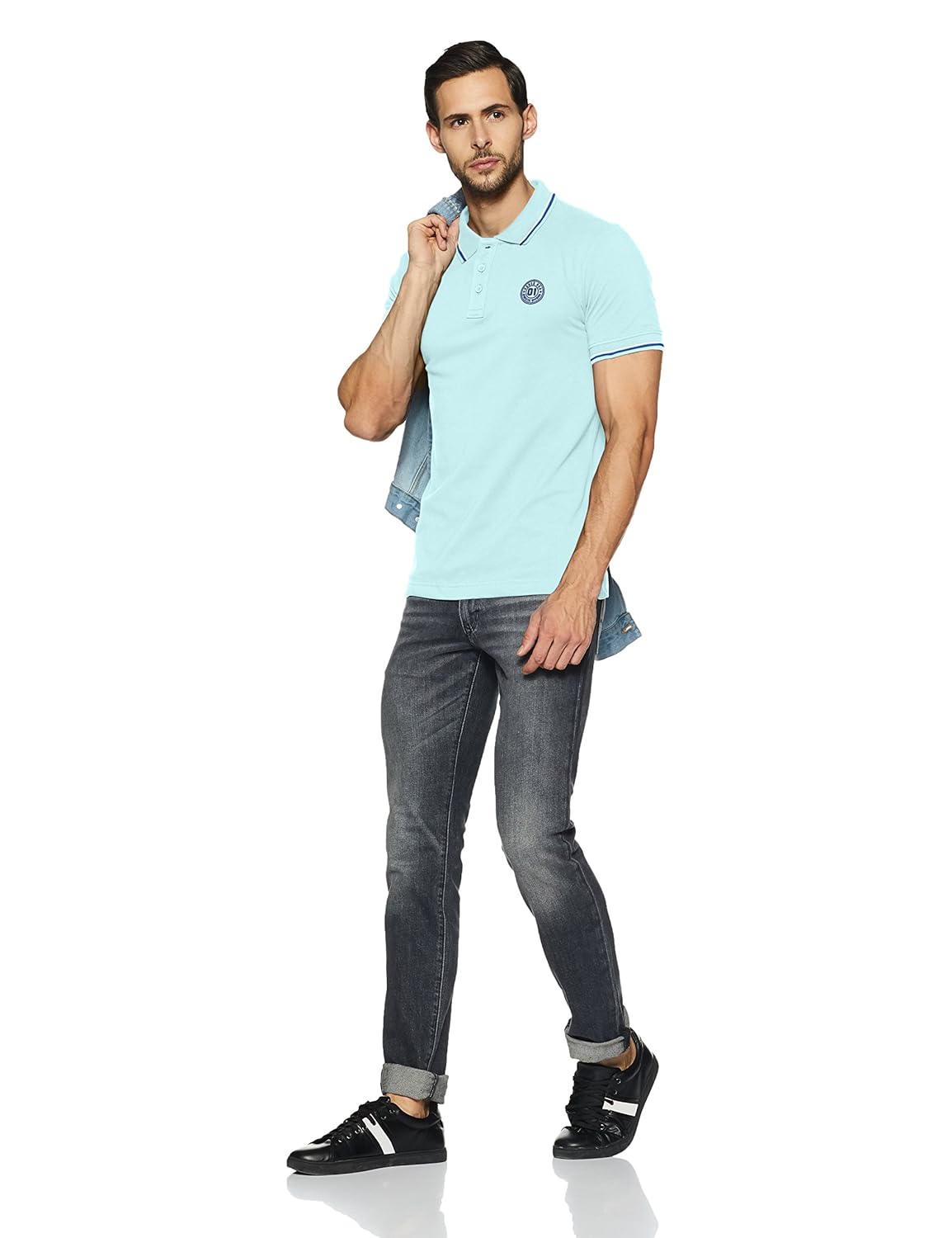 hanes men's solid regular fit polo