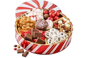 BONNIE AND POP Christmas Gift Basket - Holiday Gifts Prime Delivery - Chocolate & Nut Gift Box, Assortment Tray - Birthday, S