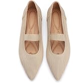 Oexuios Flats for Women Pointed Toe Knit Foldable Ballet Flat Shoes | Stretch knit upper,built-in arch support,cushioned insole,foldable lightweight design,non-slip sole,office and casual wear