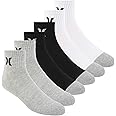 Hurley Men's Standard 6 Pack 1/2 Terry Quarter Crew Socks