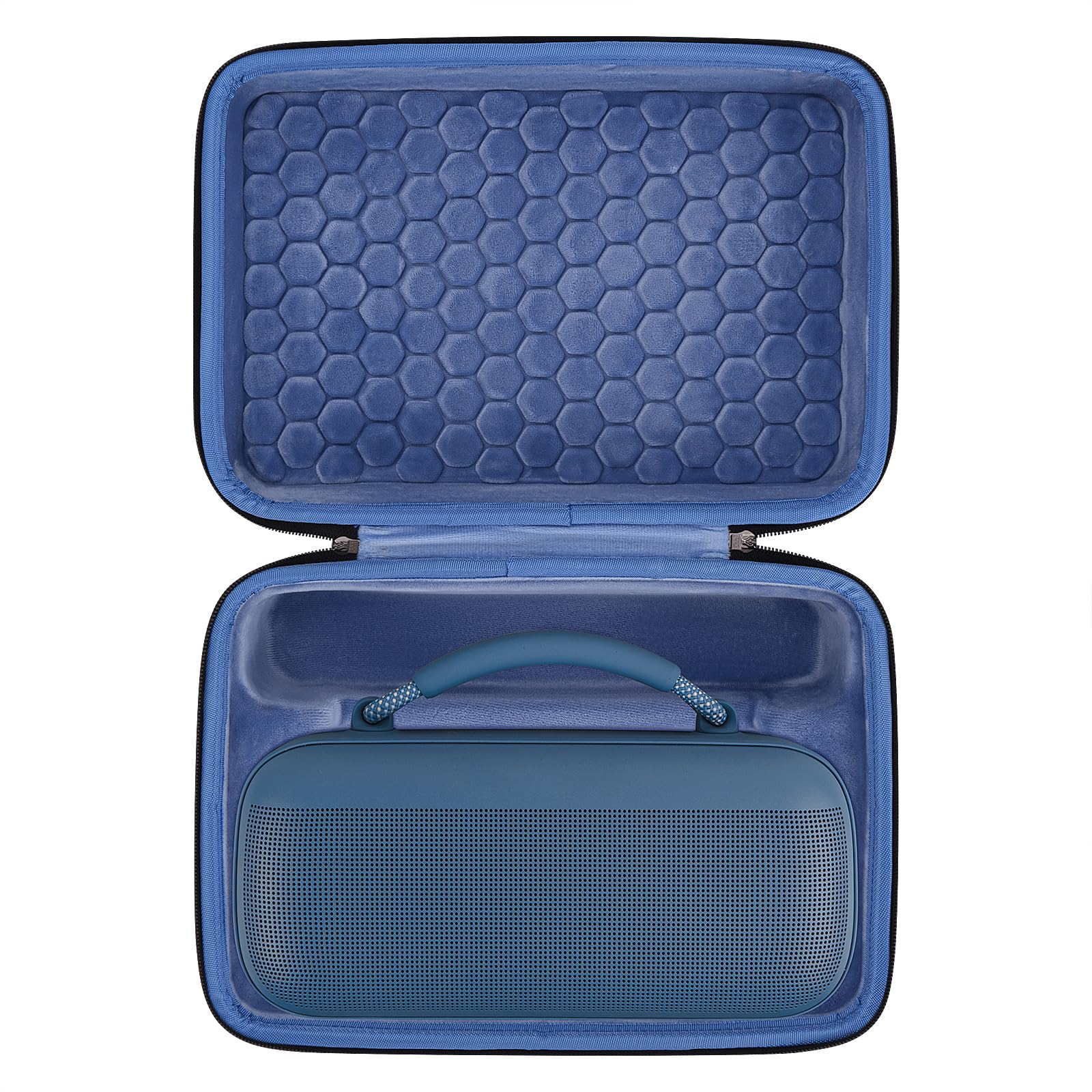 Geekria Shield Speaker Case Compatible with Bose Soundlink Max Case Cover, Replacement Hard Shell Portable Speaker Protective Carrying Bag with Cable Storage (Blue)