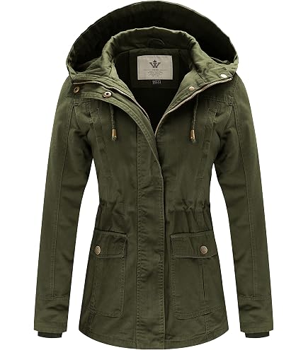 Lock and Love LL WJC643 Womens Pop of Color Parka Jacket S Black