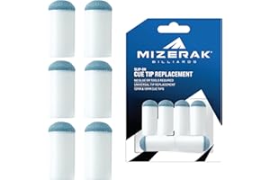 Mizerak Cue Tip Replacements, White, 5 X 4 X 0.5-Inchs