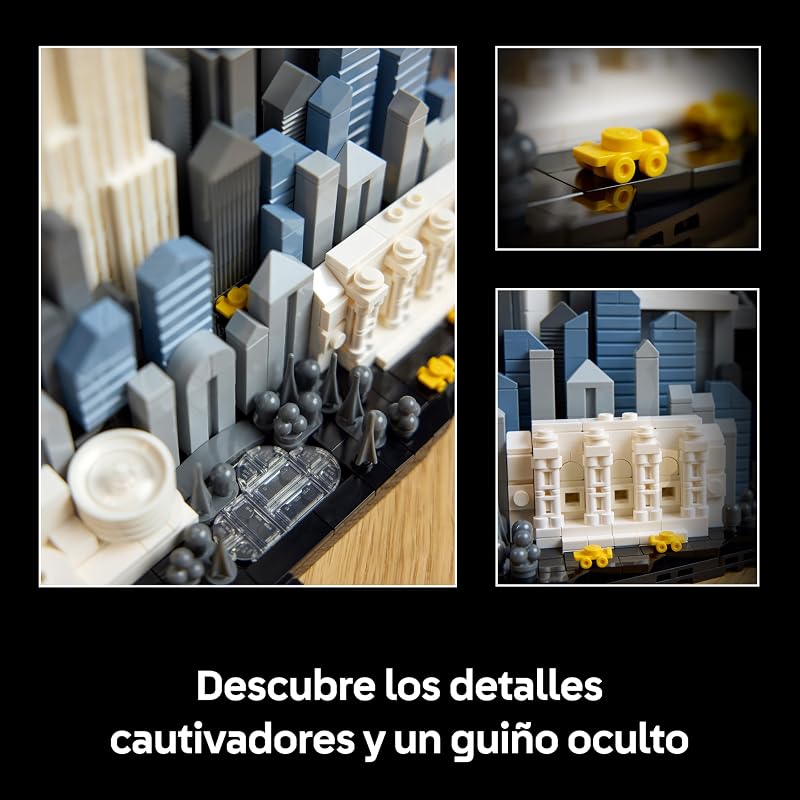 Arquitetura Nova Iorque: A Big Apple – Modelo em miniatura – Decoração de estante com Estátua da Liberdade e Empire State Building – Presente para Amantes de Viagens – 21066