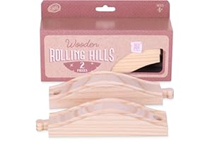 Conductor Carl Wood Train Track Expansion Packs| Compatible with Most Train Tracks| Rollings Hills -1 Count (Pack of 2)