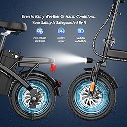 Folding Electric Bike for Adults, 14" Ebike 500W