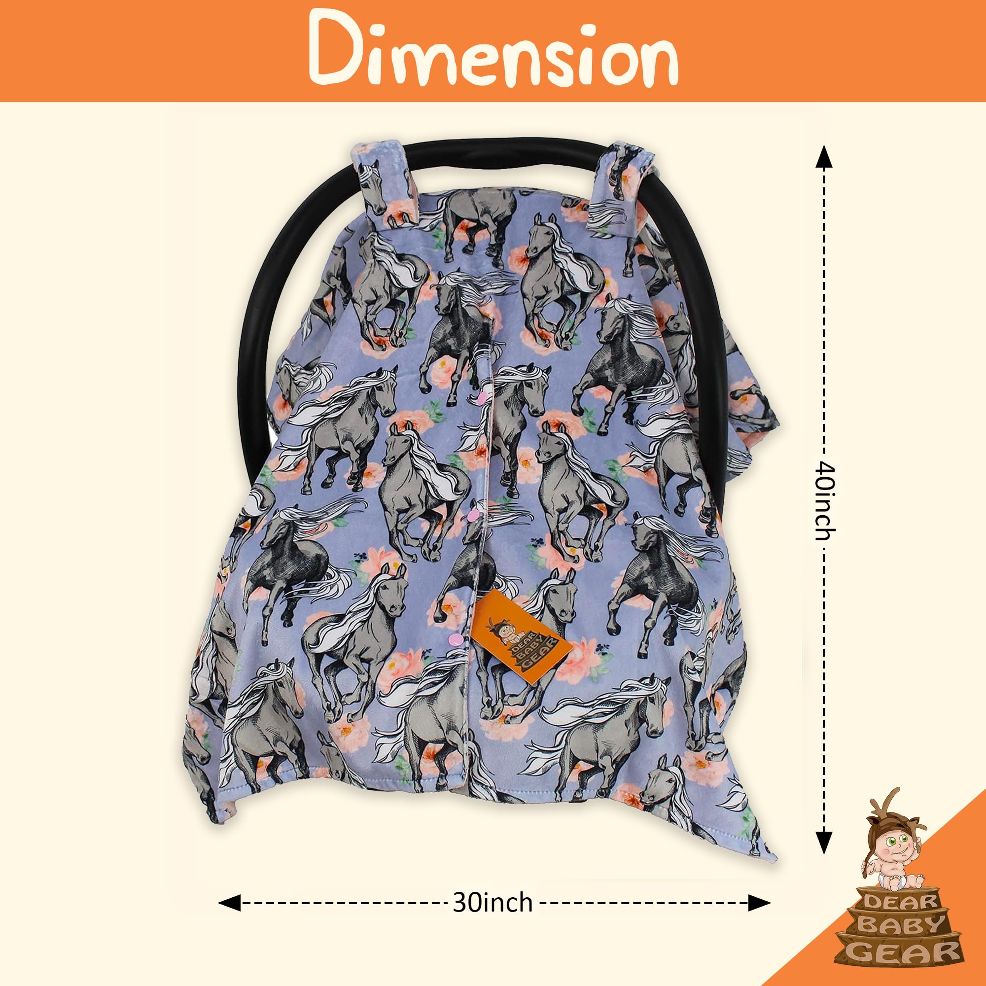 Dear Baby Gear - Car Seat Canopy - Infant Car Seat Covers - Carseat Canopy for Boys and Girls - Car Seat Cover w/Snap Opening - 40
