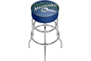 TRADEMARK GLOBAL NBA Dallas Mavericks Hardwood Classics Padded Swivel Stool, One Size, Chrome