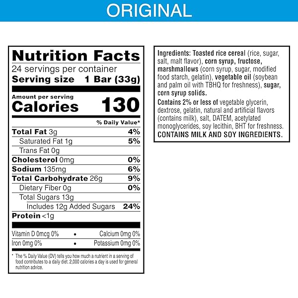 RICE KRISPIES TREATS HOMESTYLE MARSHMALLOW SNACK BARS, KIDS SNACKS, LUNCH SNACKS, ORIGINAL, 27.9OZ BOX (24 BARS)