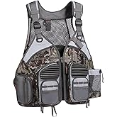 BASSDASH Strap Fishing Vest Adjustable for Men and Women, for Fly Bass Fishing and Outdoor Activities