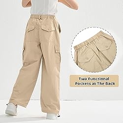 Rolanko Parachute Pants for Girls Y2K Cargo Pants