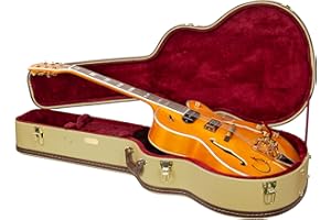 Crossrock Wooden Case for 16" Archtop/Hollow Body/Jazz Electric Guitars - Fits Gretsch Electromatic, Ibanez, Epiphone, Gibson ES Series-Vinyl Tweed (CRW620JA16TW)