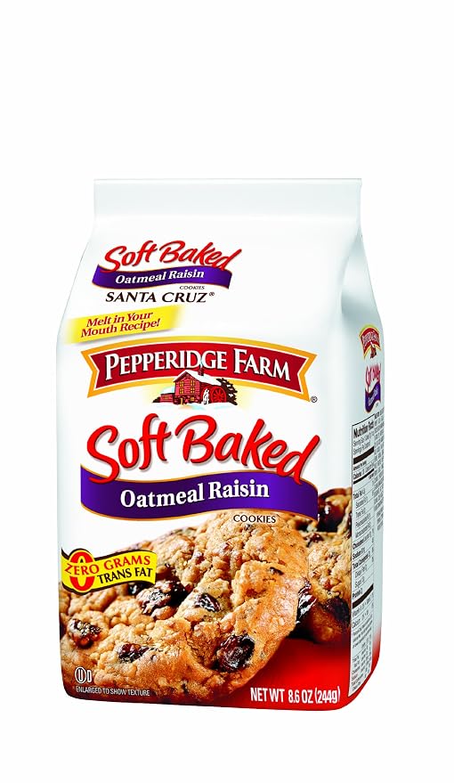 Pepperidge Farm Santa Cruz Soft Baked Oatmeal Raisin Cookies 8.6 Oz (Pack Of 1)