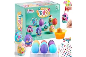 Klever Kits 41 Pcs Easter Egg Decorating DIY Kit with Dye Tablets and Easter Stickers, Coloring Dyeing Set for Kids Theme Par