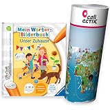 Ravensburger Tiptoi Buch – Mein Wörter-Bilderbuch Kindergarten + Wimmel-Weltkarte