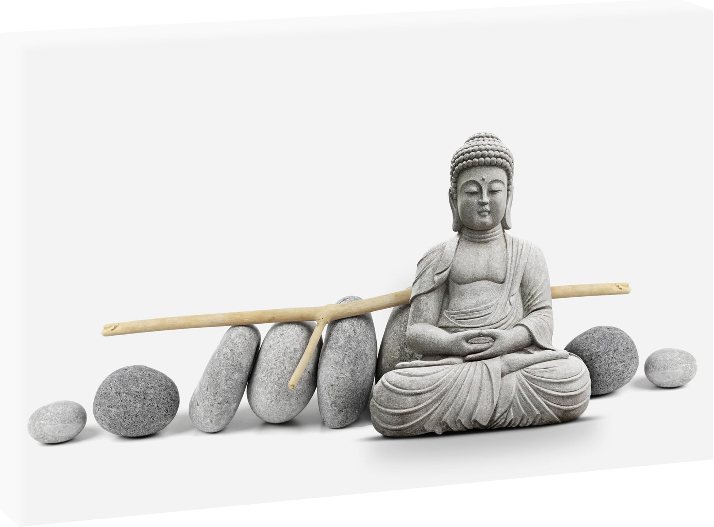 Yoga/V1710103/Canvas Picture/Wall Image XXL Format | Art Print, 120 cm x 80 cm Picture Buddha Meditation Zen Buddhism, coloured, 120 x 80 cm