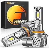 FORENNER 9005/HB3 Light Bulbs, 900% Brighter 6500K Cool White | 1:1 Mini Size 9005 Accessory Light Kits, 10-Year Lifespan, Plug-N-Play Direct Fit, IP68 Waterproof, 2-Pack.