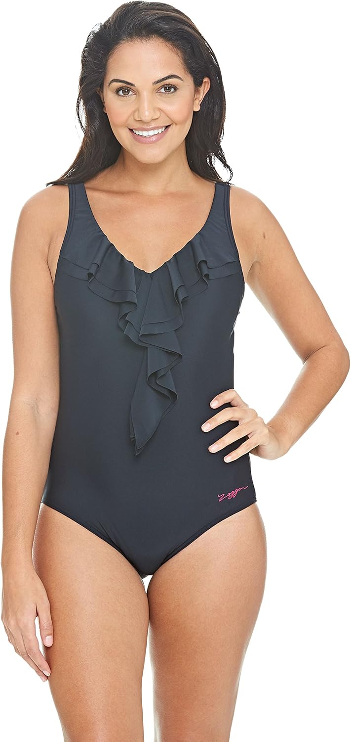 black frill swimming costume
