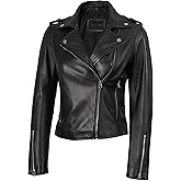 Blingsoul Real Lambskin Leather Jacket Women - Asymmetrical Style Womens Leather Jackets