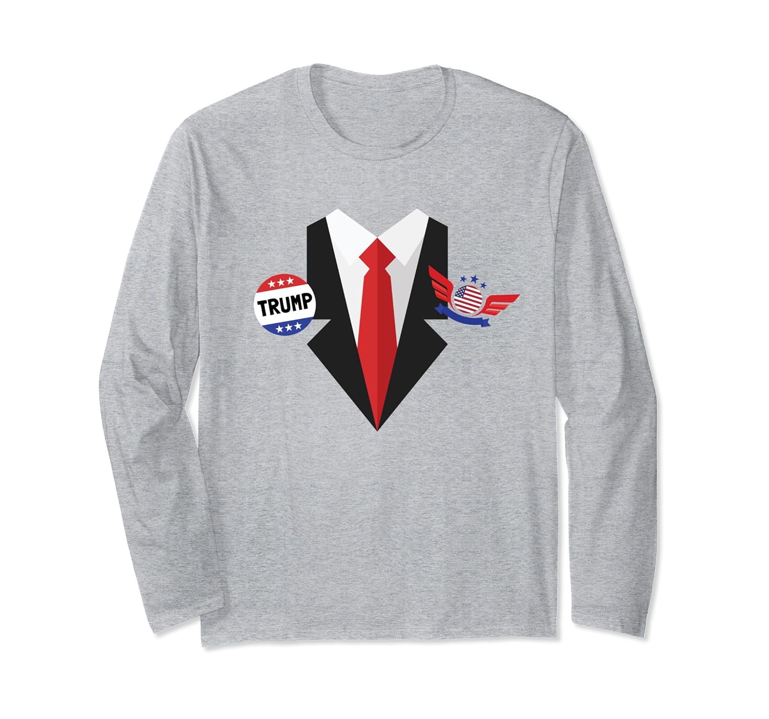 Donald Trump Suit Halloween Costume Long Sleeve T-Shirt-ANZ