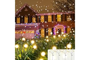 KNHUOS 8LED Solar Garden Lights, Solar Swaying Light, Sway by Wind, Solar Firefly Lights Outdoor Waterproof Landscape Decoration Lights, Yard, Pathway, Parties, Camping, Warm White(4 Pack)