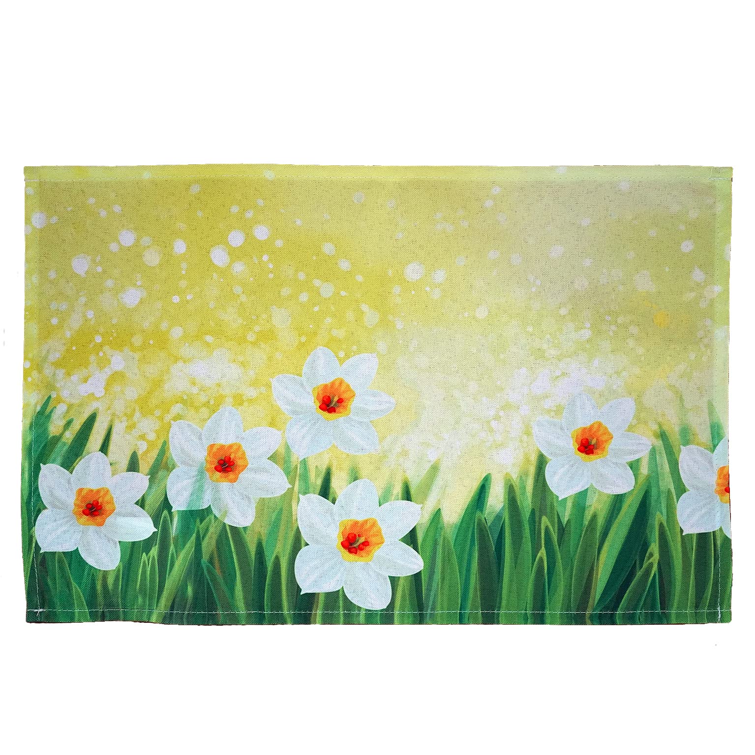 texpot Set of 2 Place Mats 30 x 45 cm 100% Polyester Easter Bells Flowers White Green