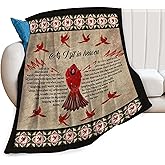 Red Cardinal Blanket Heaven Cardinal Decor Throw Blanket Gifts for Girls Boys As I Sit in Heaven Couch Bedding Super Warm Soft Plush Lightweight Fleece Flannel Blanket for Kids Adult Men Women 50"X40"