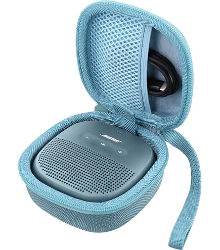 Custodia In Silicio Per Bose SoundLink Micro – Protettiva Da Viaggio Con Gancio In Metallo, Antigraffio (Blu)