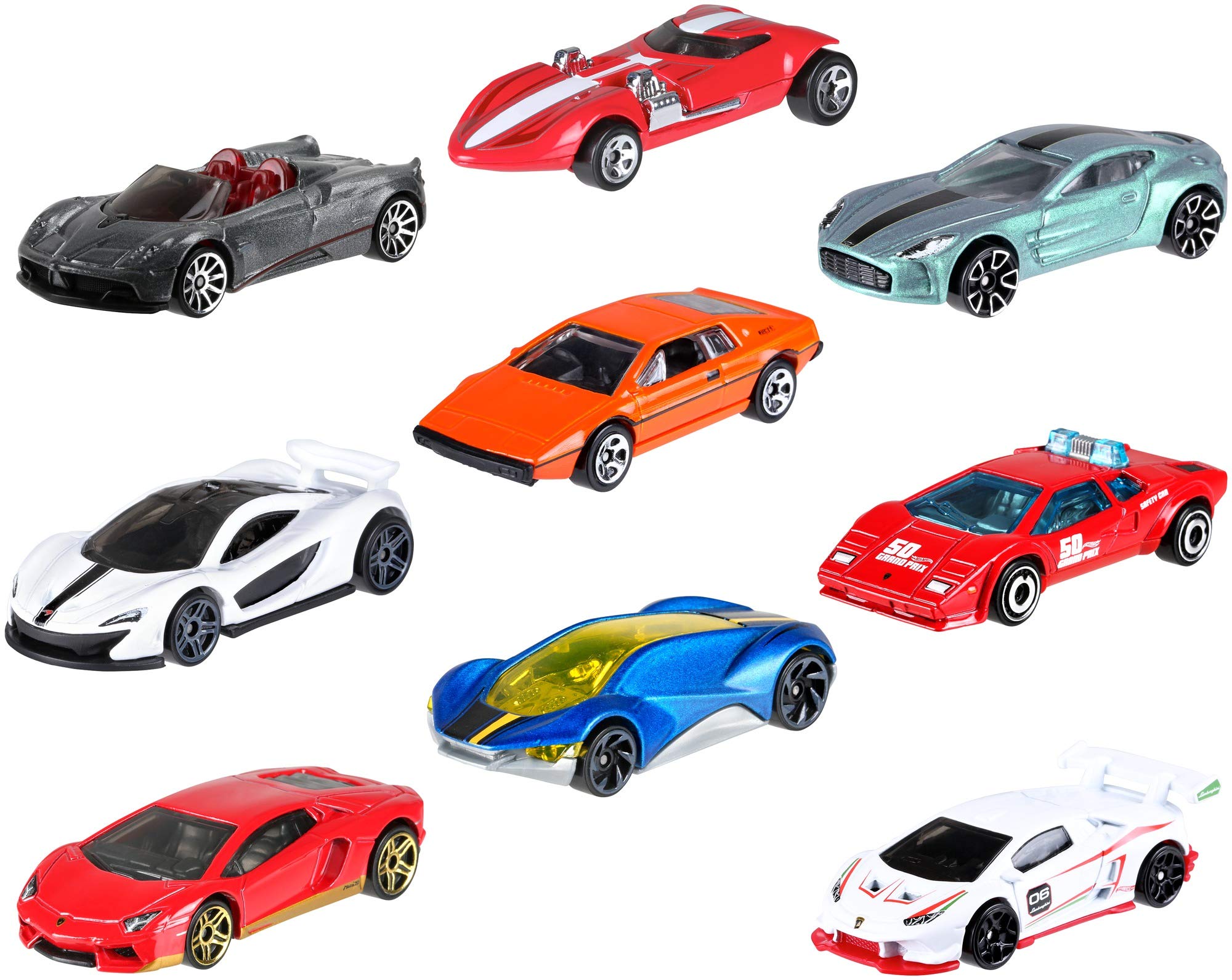 Hot Wheels Amazon Mini 10Pack 2 Vehicles Exotics 10 Pack 887961711073