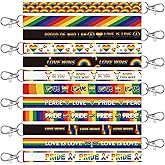 Henoyso 120 Pcs Rainbow Pride Lanyard Keychains Bulk Gay Key Chain LGBT Gift Love Wins Flag Key Rings Accessories for LGBTQ Gay Lesbian Bisexual Pride Day Month Supplies