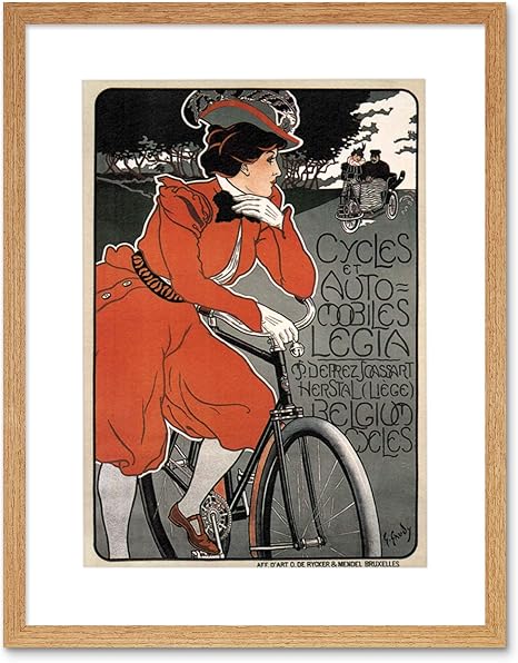 Amazon Co Jp Ad Bicycle Car Liege Belgium Victorian Picture Framed Wall Art Print 自転車ベルギービクトリア朝画像壁 Home Kitchen