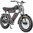 MACFOX Ebikes for Adults, 750W Electric Bike Wheelie 25 MPH Max Speed, 38 Miles Range, 20" Fat Tire E-Bike with Front Suspension, E-Bikes for Riding to School, X1S(Class-3)